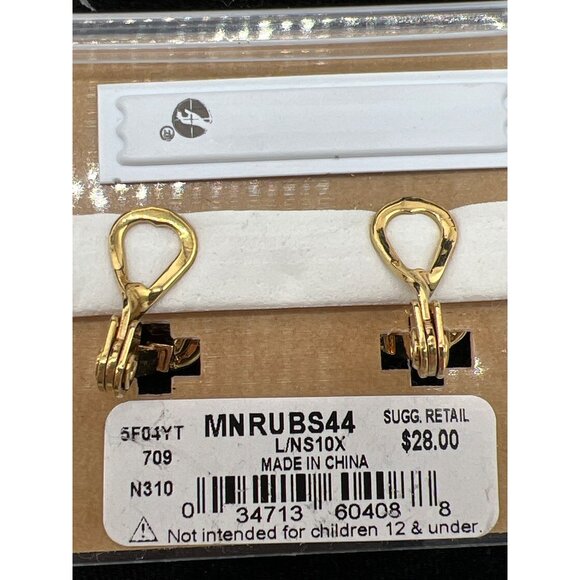 Vintage Monet Gold Citrine Glass Clip On Earrings Elegant Costume Jewelry - Picture 3 of 6